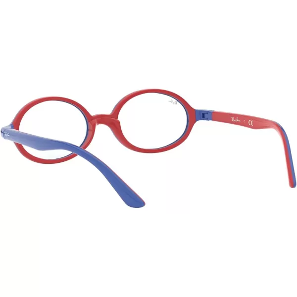 RayBan Junior Ry1545 Oval Prescription Eyeglass Frames Blue on Rubber RedDemo Lens 42 mmRayBan Junior Ry1545 Oval Prescription Eyeglass Frames Blue on Rubber RedDemo Lens 42 mm