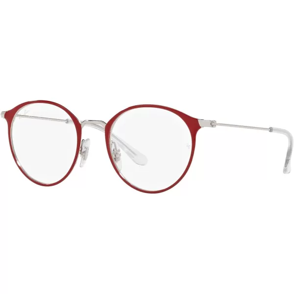 RayBan Kids RY1053 Round Prescription Eyeglass FramesSilver on RedDemo Lens