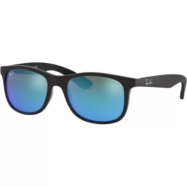 RayBan Kids Rj9062s Rectangular SunglassesMatte Black on BlackBlue Flash