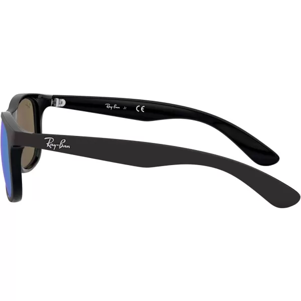 RayBan Kids Rj9062s Rectangular SunglassesMatte Black on BlackBlue Flash