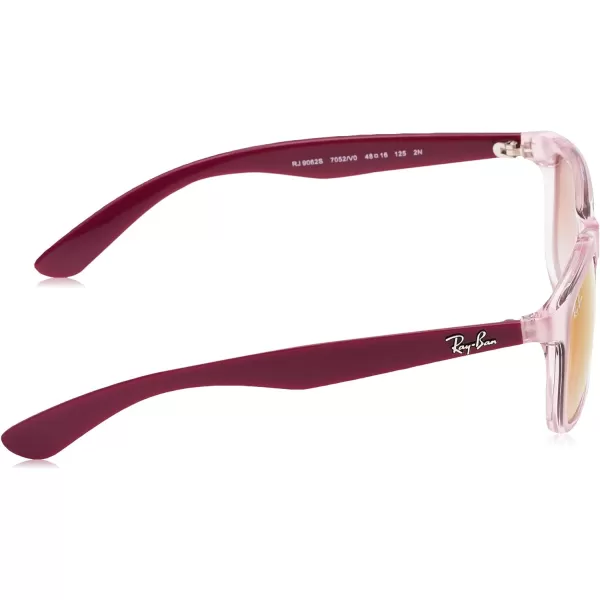 RayBan Kids Rj9062s Rectangular SunglassesTransparent PinkClear Gradient Red Mirrored Red