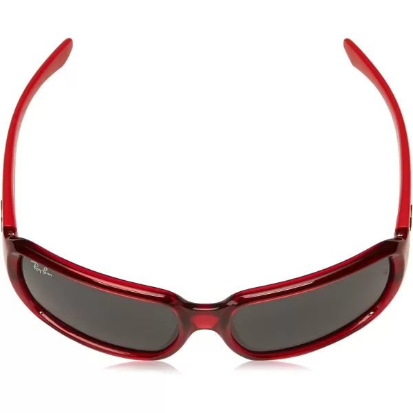 RayBan Kids Rj9072s Rectangular SunglassesTransparent RedDark Grey