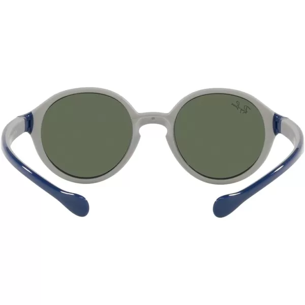 RayBan Kids Rj9075s Round SunglassesBlue on Rubber GreyDark Green