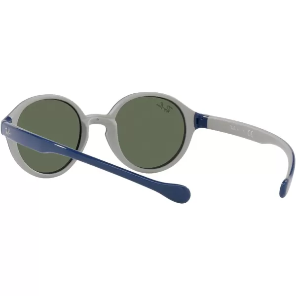 RayBan Kids Rj9075s Round SunglassesBlue on Rubber GreyDark Green