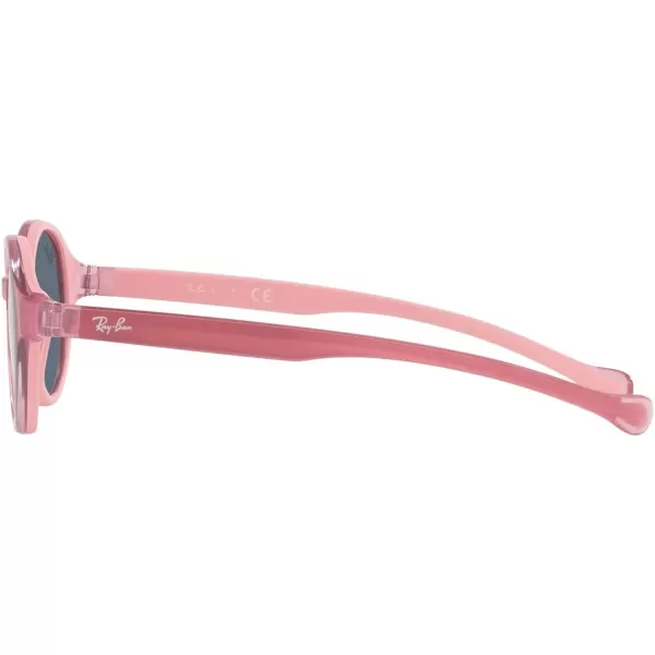 RayBan Kids Rj9075s Round SunglassesFuchsia on Rubber PinkDark Grey