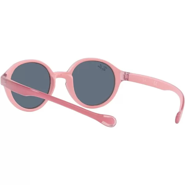 RayBan Kids Rj9075s Round SunglassesFuchsia on Rubber PinkDark Grey