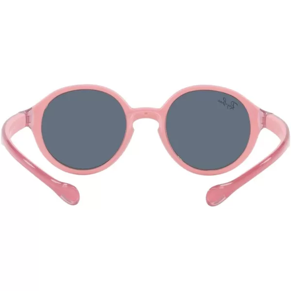 RayBan Kids Rj9075s Round SunglassesFuchsia on Rubber PinkDark Grey