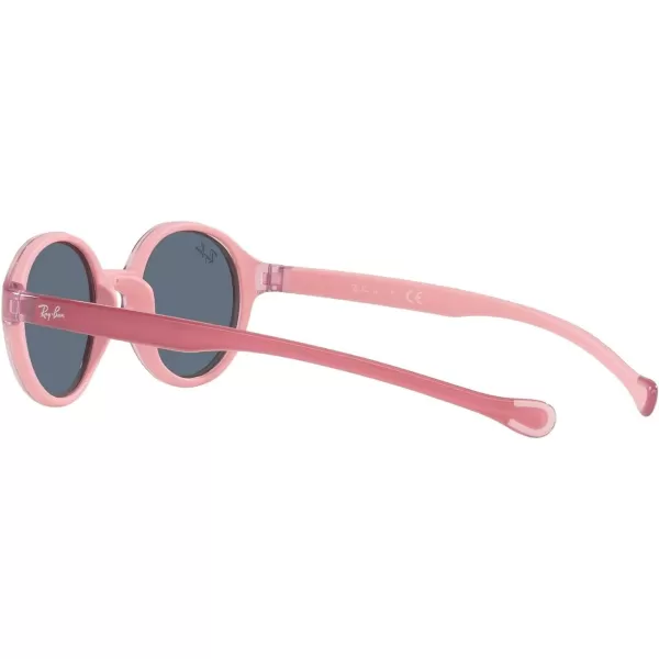 RayBan Kids Rj9075s Round SunglassesFuchsia on Rubber PinkDark Grey