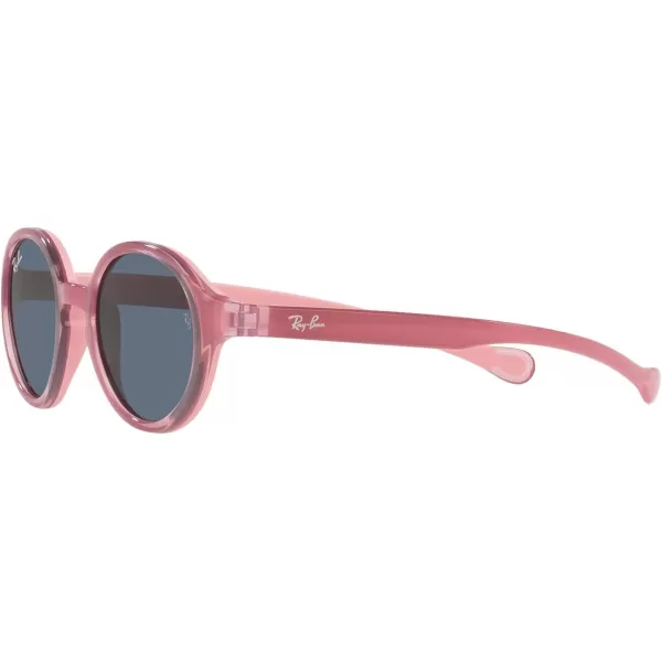 RayBan Kids Rj9075s Round SunglassesFuchsia on Rubber PinkDark Grey