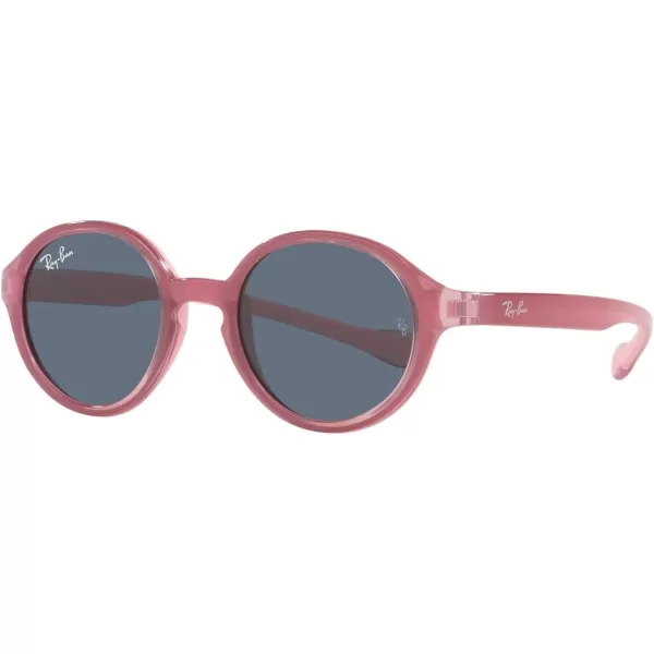 RayBan Kids Rj9075s Round SunglassesFuchsia on Rubber PinkDark Grey