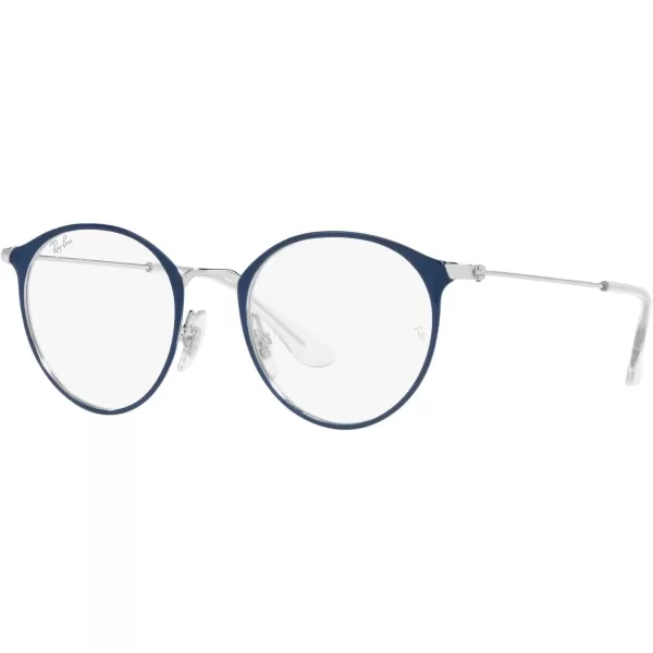 RayBan Kids Ry1053 Round Prescription Eyeglass FramesBlue on SilverDemo Lens