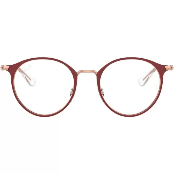 RayBan Kids Ry1053 Round Prescription Eyeglass FramesMatte Bordeaux Rose GoldDemo Lens