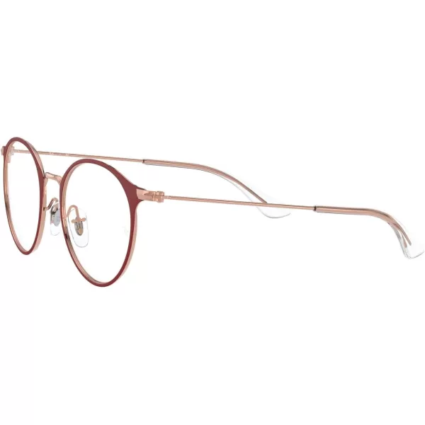 RayBan Kids Ry1053 Round Prescription Eyeglass FramesMatte Bordeaux Rose GoldDemo Lens