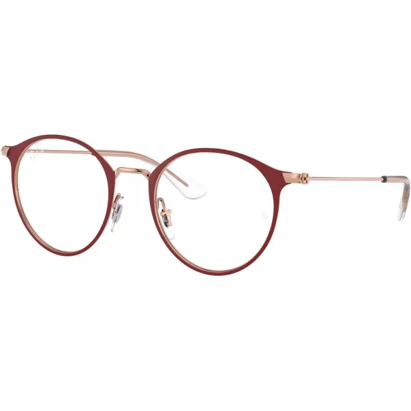 RayBan Kids Ry1053 Round Prescription Eyeglass FramesMatte Bordeaux Rose GoldDemo Lens