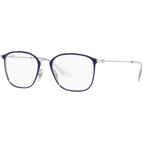 RayBan Kids Ry1056 Square Prescription Eyeglass FramesSilver on BlueDemo Lens