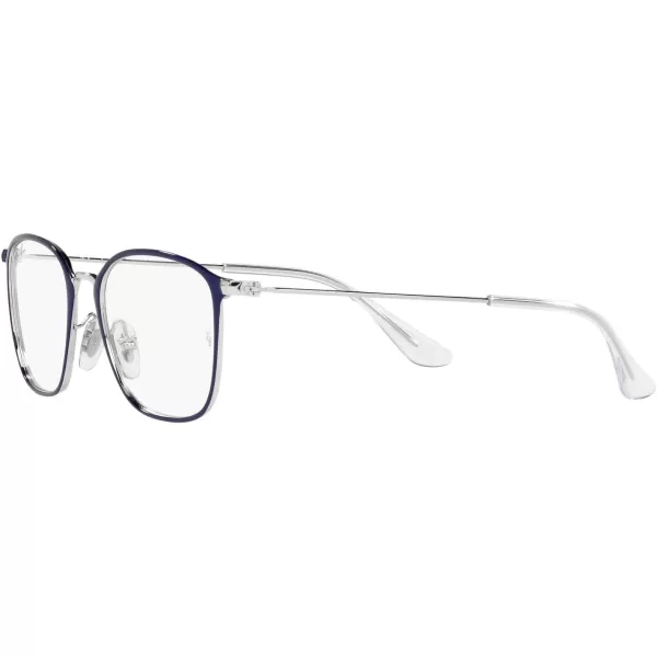 RayBan Kids Ry1056 Square Prescription Eyeglass FramesSilver on BlueDemo Lens