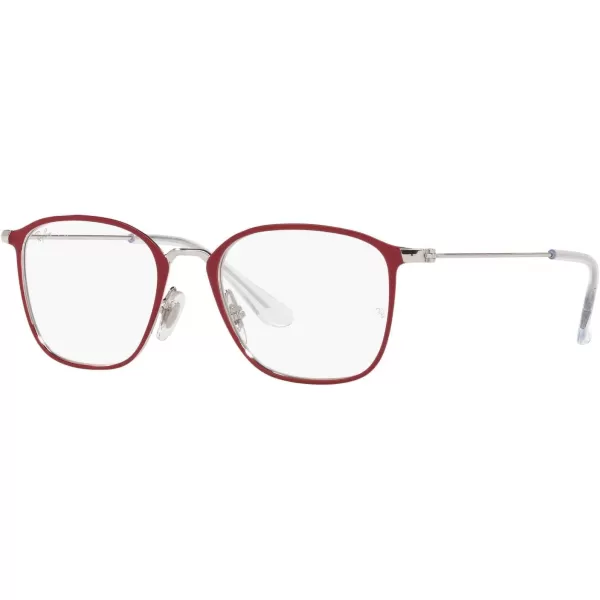 RayBan Kids Ry1056 Square Prescription Eyeglass FramesSilver on RedDemo Lens