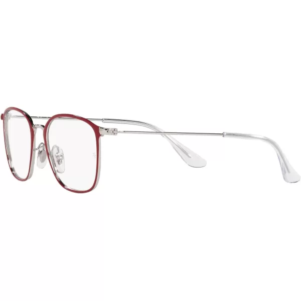 RayBan Kids Ry1056 Square Prescription Eyeglass FramesSilver on RedDemo Lens