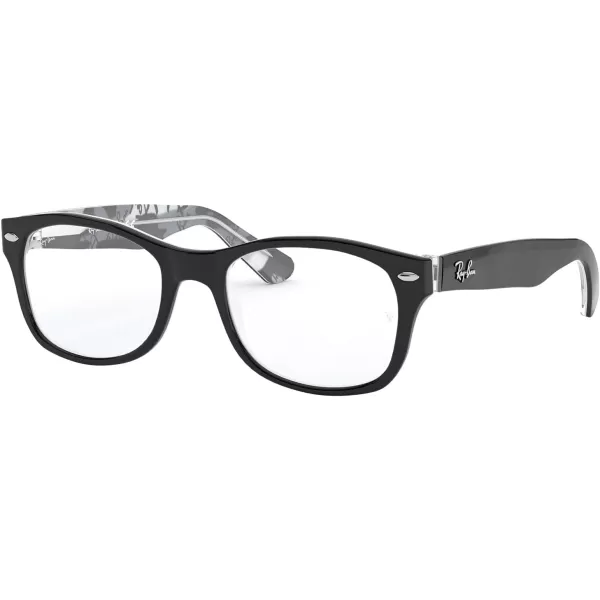 RayBan Kids Ry1528 Square Prescription Eyeglass FramesBlack on Texture Grey BlackDemo Lens