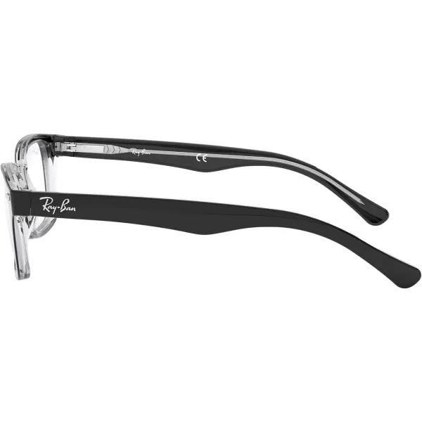 RayBan Kids Ry1531 Square Prescription Eyeglass FramesBlack on TransparentDemo Lens