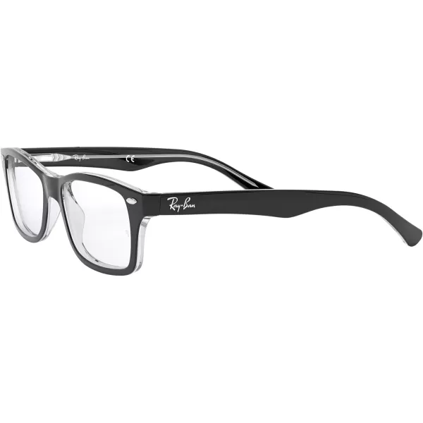 RayBan Kids Ry1531 Square Prescription Eyeglass FramesBlack on TransparentDemo Lens