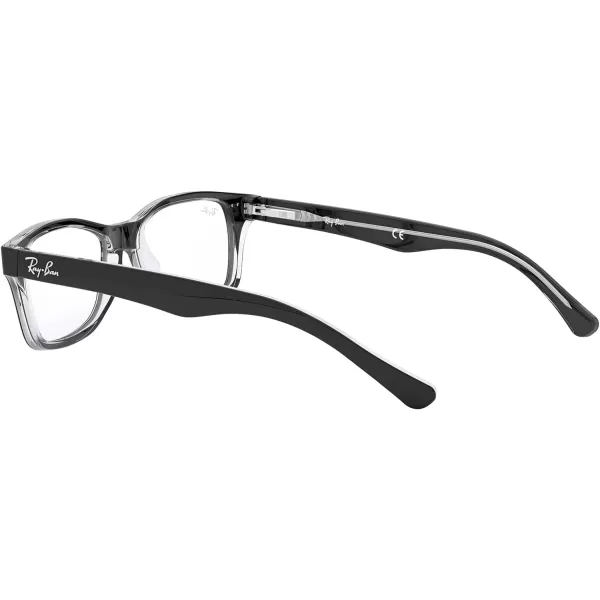RayBan Kids Ry1531 Square Prescription Eyeglass FramesBlack on TransparentDemo Lens
