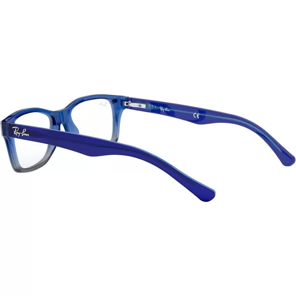 RayBan Kids Ry1531 Square Prescription Eyeglass FramesBlue Gradient Iridescent GreyDemo Lens