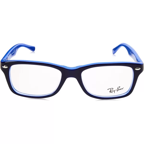 RayBan Kids Ry1531 Square Prescription Eyeglass FramesBlue on Transparent Light BlueDemo Lens