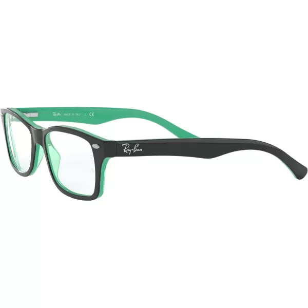 RayBan Kids Ry1531 Square Prescription Eyeglass FramesGreen on Transparent GreenDemo Lens