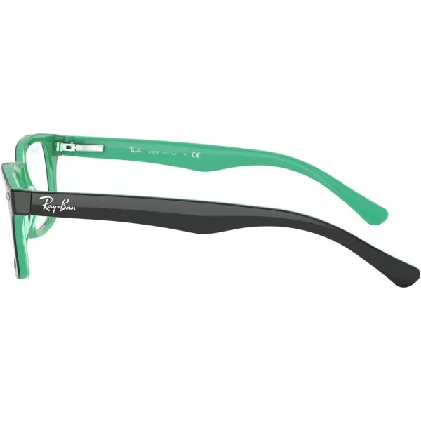 RayBan Kids Ry1531 Square Prescription Eyeglass FramesGreen on Transparent GreenDemo Lens