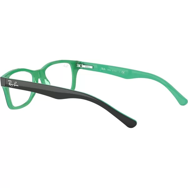 RayBan Kids Ry1531 Square Prescription Eyeglass FramesGreen on Transparent GreenDemo Lens