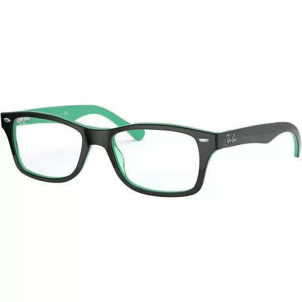 RayBan Kids Ry1531 Square Prescription Eyeglass FramesGreen on Transparent GreenDemo Lens