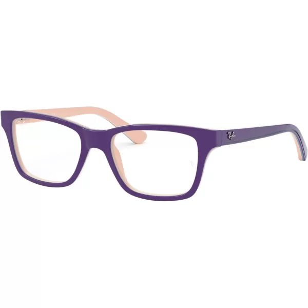 RayBan Kids Ry1536 Square Prescription Eyeglass FramesViolet on PinkBlueDemo Lens