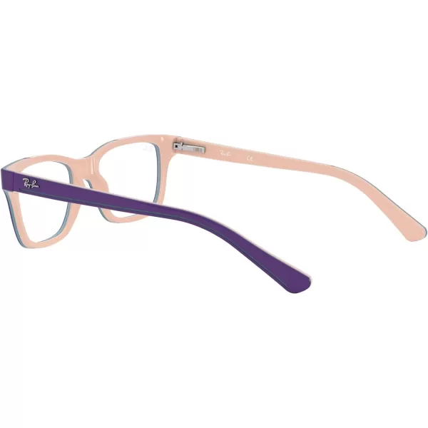 RayBan Kids Ry1536 Square Prescription Eyeglass FramesViolet on PinkBlueDemo Lens