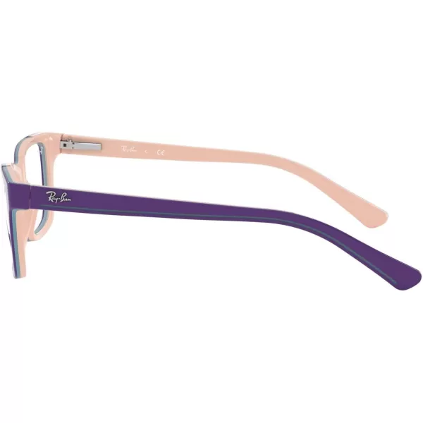 RayBan Kids Ry1536 Square Prescription Eyeglass FramesViolet on PinkBlueDemo Lens