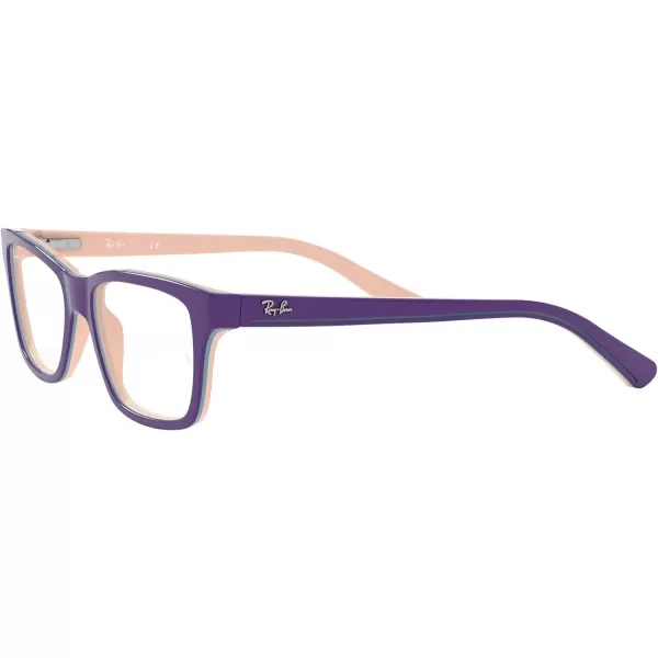 RayBan Kids Ry1536 Square Prescription Eyeglass FramesViolet on PinkBlueDemo Lens