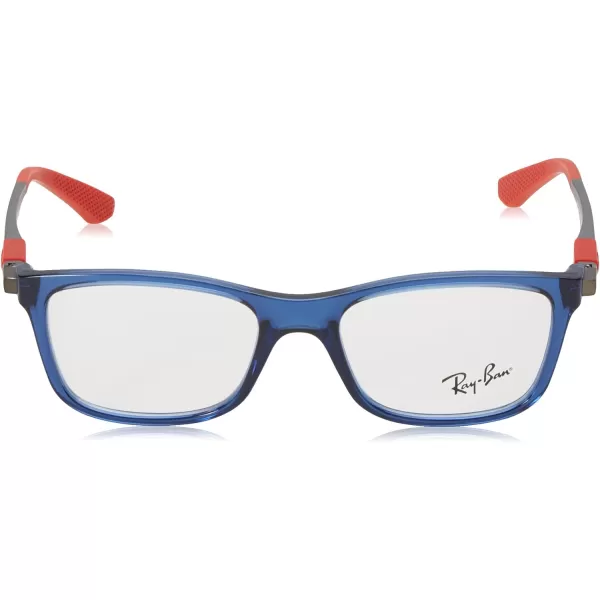 RayBan Kids Ry1549 Square Prescription Eyeglass FramesTransparent Blue Satin GunmetalDemo Lens