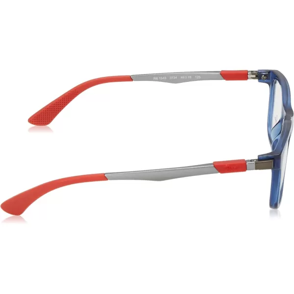 RayBan Kids Ry1549 Square Prescription Eyeglass FramesTransparent Blue Satin GunmetalDemo Lens