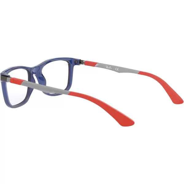 RayBan Kids Ry1549 Square Prescription Eyeglass FramesTransparent Blue Satin GunmetalDemo Lens