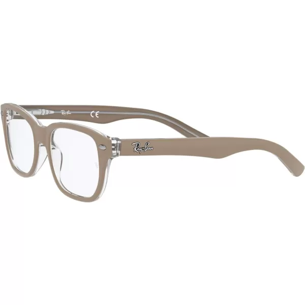 RayBan Kids Ry1555 Square Prescription Eyeglass FramesBeige on TransparentDemo Lens