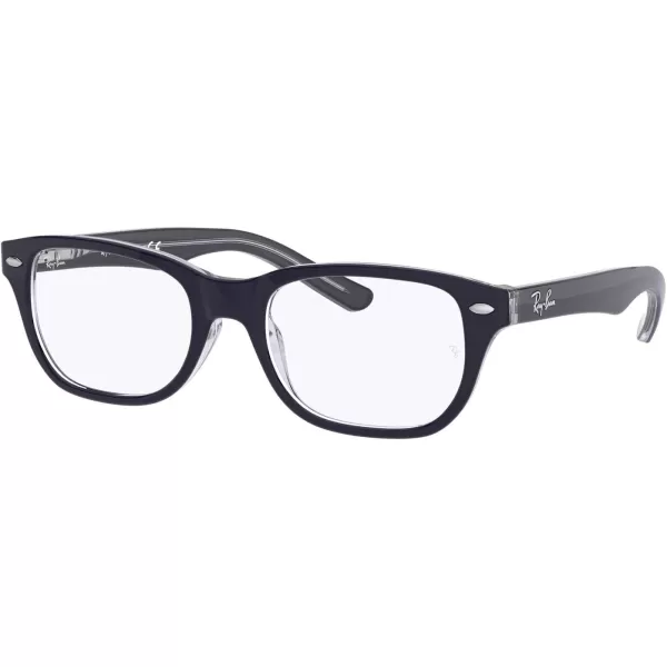 RayBan Kids Ry1555 Square Prescription Eyeglass FramesBlue on TransparentDemo Lens