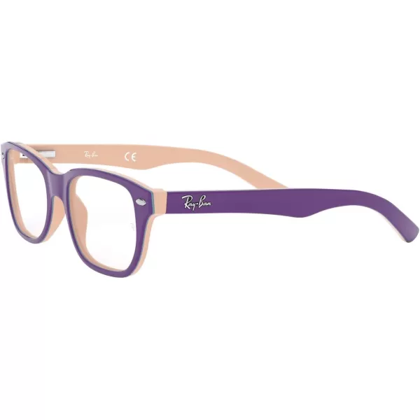 RayBan Kids Ry1555 Square Prescription Eyeglass FramesViolet on PinkBlueDemo Lens