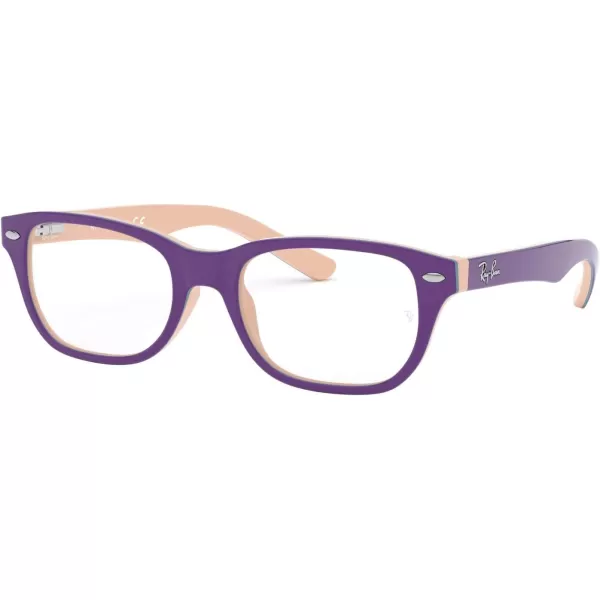 RayBan Kids Ry1555 Square Prescription Eyeglass FramesViolet on PinkBlueDemo Lens