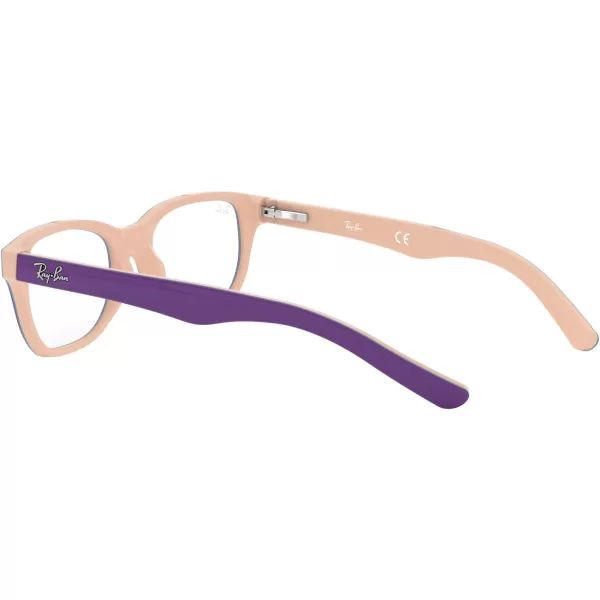 RayBan Kids Ry1555 Square Prescription Eyeglass FramesViolet on PinkBlueDemo Lens