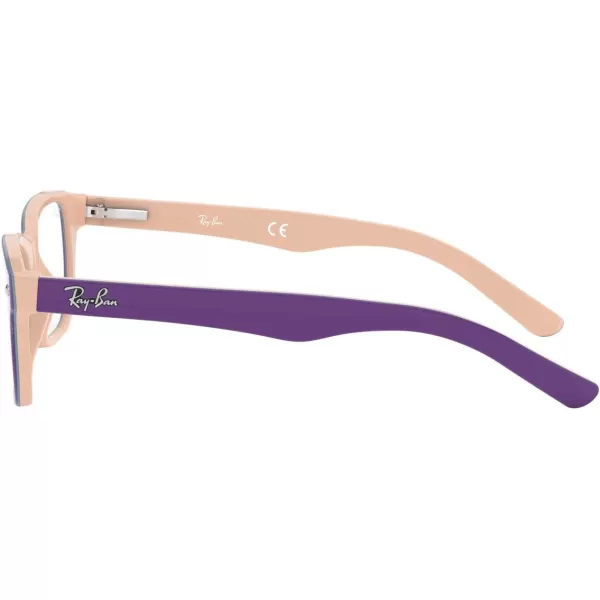 RayBan Kids Ry1555 Square Prescription Eyeglass FramesViolet on PinkBlueDemo Lens