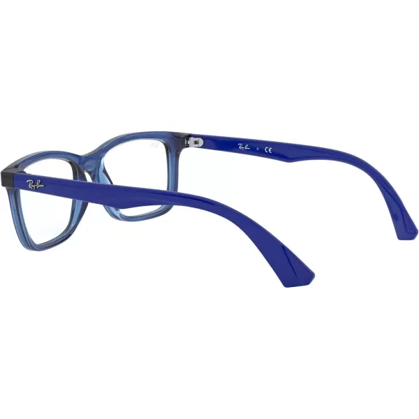 RayBan Kids Ry1562 Square Prescription Eyeglass FramesTransparent BlueDemo Lens