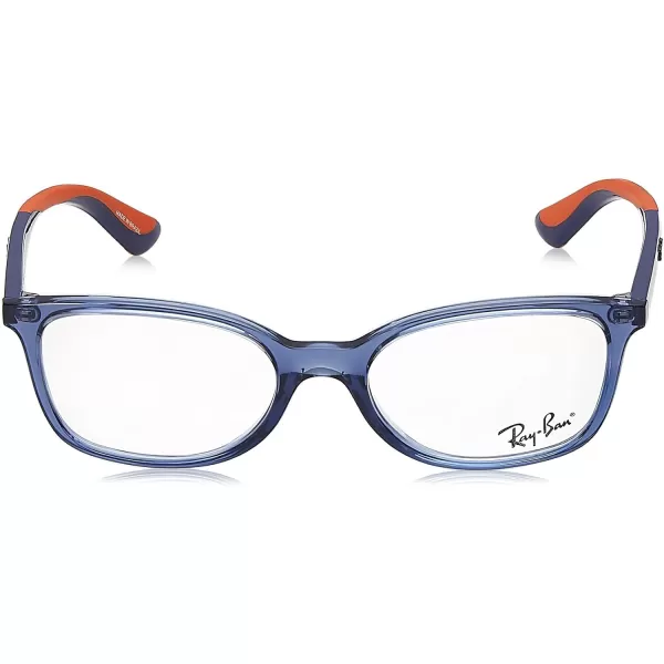 RayBan Kids Ry1586 Square Prescription Eyeglass FramesTransparent BlueDemo Lens