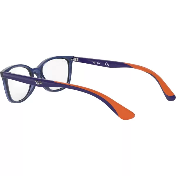 RayBan Kids Ry1586 Square Prescription Eyeglass FramesTransparent BlueDemo Lens