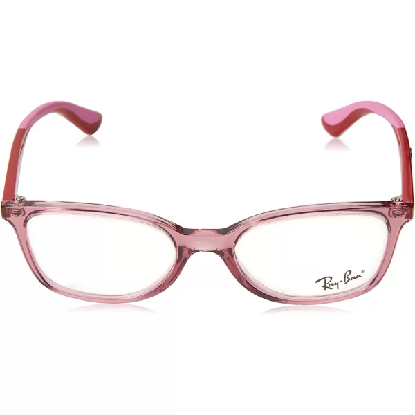 RayBan Kids Ry1586 Square Prescription Eyeglass FramesTransparent RedDemo Lens