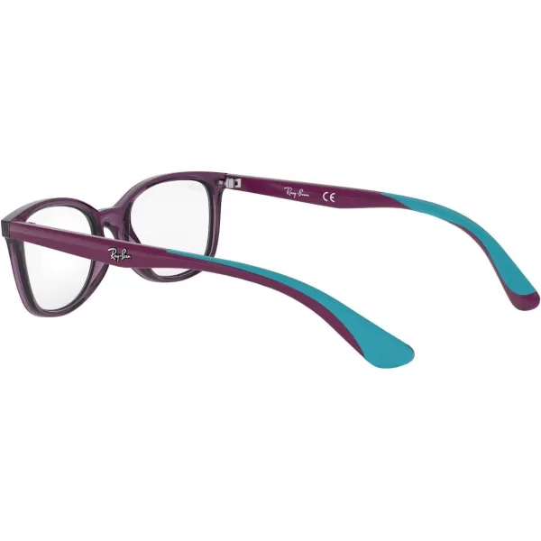 RayBan Kids Ry1586 Square Prescription Eyeglass FramesTransparent VioletDemo Lens